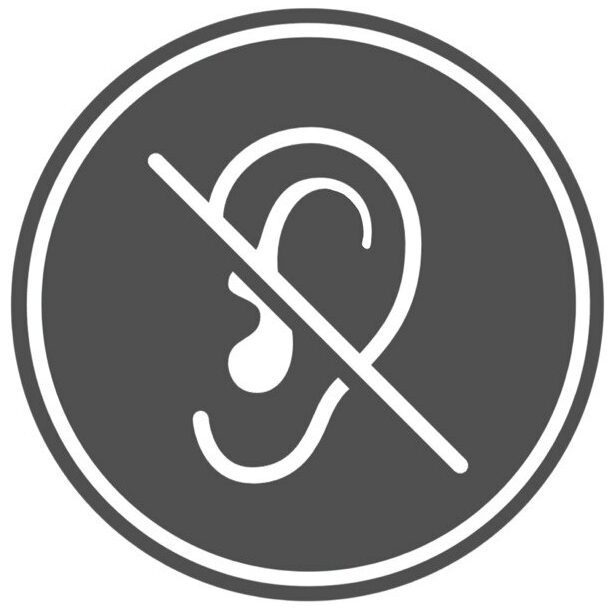 Icon zeigt ein durchgestrichenes Ohr